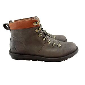 BORN Women's Blaine Hiker Leather Lace Up Boots • 6 • gray, brown‎ • EUC